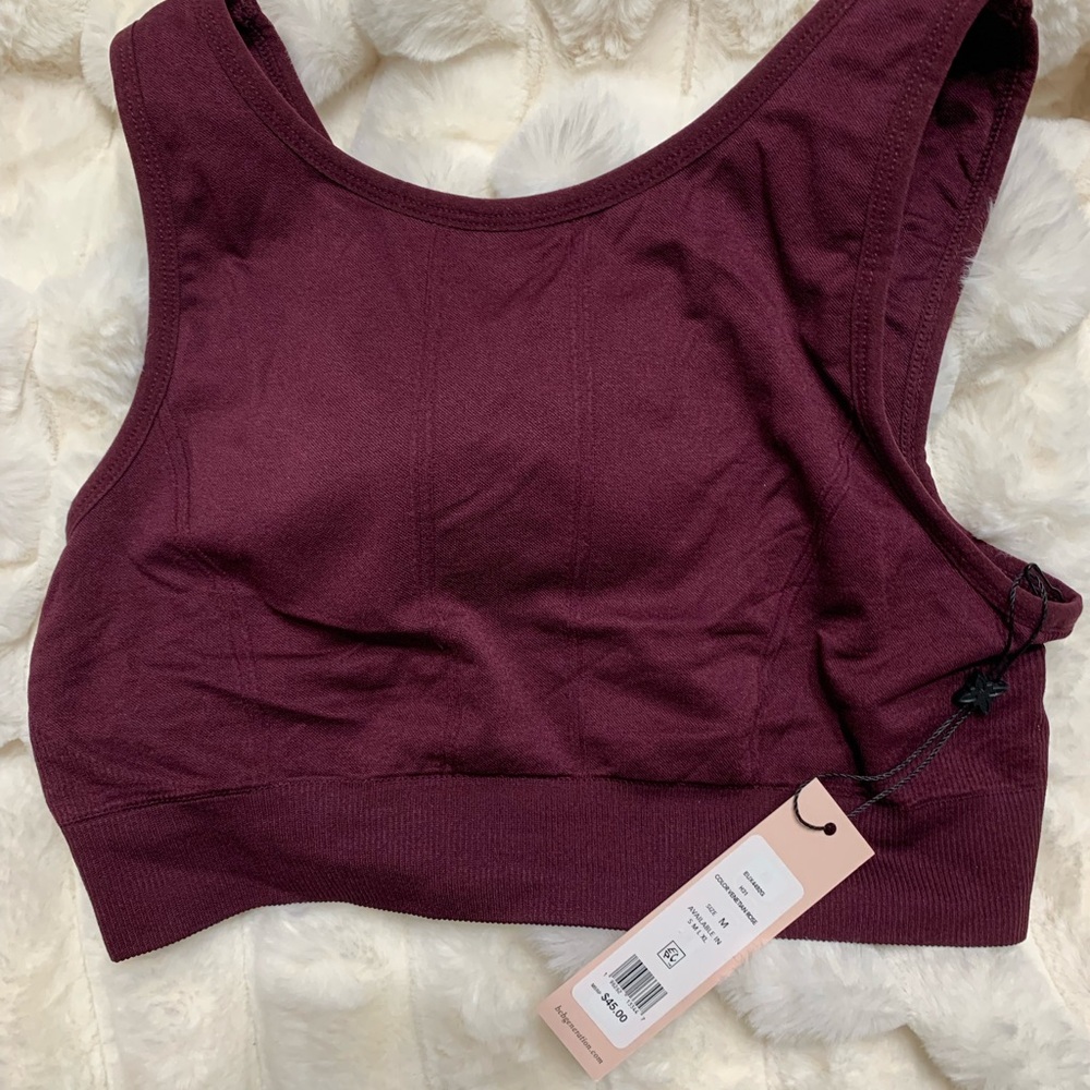BCBGeneration Deep Rose Red Knit Spirts Bra Top